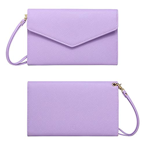 Krosslon Rfid Passport Holder Wristlet Travel Wallet Trifold Documents Organizer Slim Purse, Fit US UK CA Passport Cover Traveling Accessories for Women, Lavender Purple(212#) - Thumbnail 5