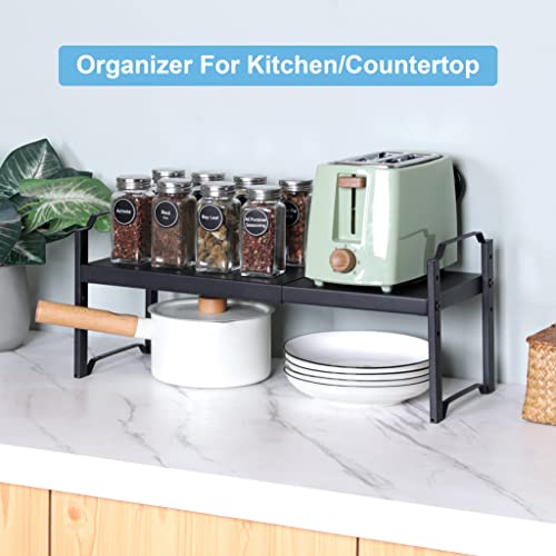 2 Pack Expandable Countertop Shelves, Stackable Shelves