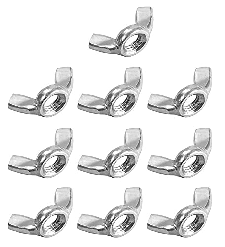 TERF® 10 Pcs Butterfly Wing Nut M8 Zinc Plated Steel Butterfly Wing Nuts M8 (8mm) Fastening Parts Hand Twist Tighten Wingnut For Multi Purpose Use