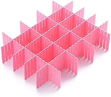Ulifestar Adjustable Drawer Divider Closet Underwear Organizer,DIY Plastic Thickening Spacer Grid Keep Socks Scarves Towels Cosmetics Organized 8PCS (Pink)
