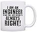 ThisWear Engineer Gift I'm Engineer Save Time Assume Always Right Grad Gag Gift 11oz Ceramic Coffee Mug with Handle White