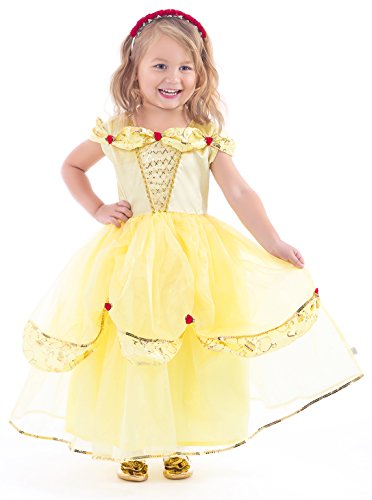 Little Adventures Deluxe Yellow Beauty Princess Dress Up Costume (Medium Age 3-5)
