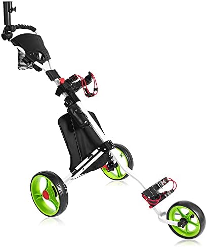 BOBOPRO 3 Wheel Golf Push Cart,One Second to Open & Close Folding Cart,Foot Brake,Golf Club Bag Holder,Beverage Holder,Golf Accessories and Best Gifts for Men Women/Kids Practice and Game BOBOPRO 3 Wheel Golf Push Cart,One Second to Open & Close Folding Cart,Foot Brake,Golf Club Bag Holder,Beverage Holder,Golf Accessories and Best Gifts for Men Women/Kids Practice and Game