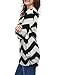 Allegra K Women's Zig-Zag Pattern Knitted Relax Fit Tunic Shirt S Black Grey