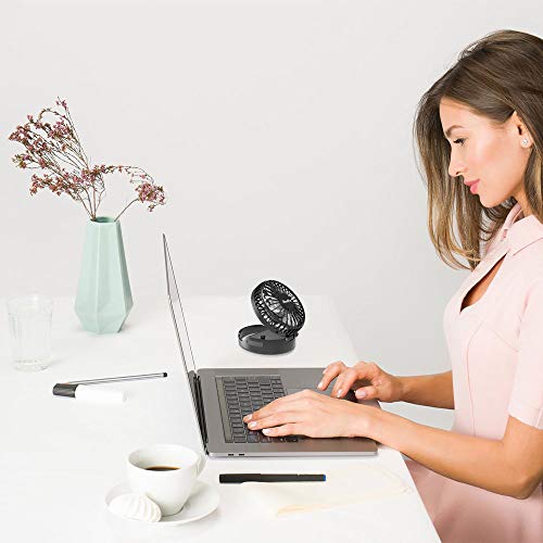 HandFan Necklace Fan Mini Wearable Fans with 2000 mAh Rechargeable Battery 3-9.5 hrs Working Times,3 Speeds Adjustment and for Office Home Outdoor Traveling