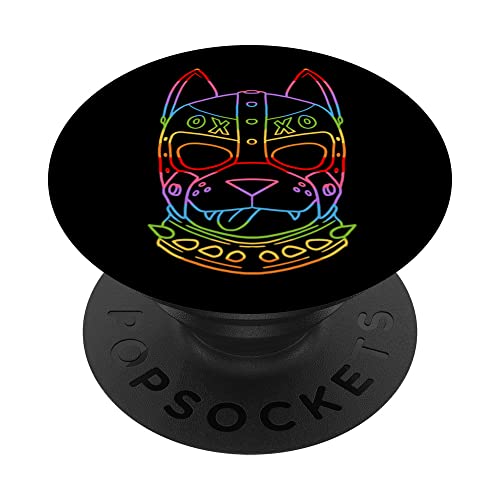 Gay PupPlay Pup Mask Rainbow Pride PopSockets Adhesive PopGrip