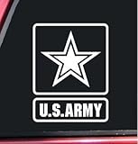 U.S. Army Vinyl Decal Sticker -Cars Trucks Vans Walls Laptop| White | 5.75 In tall | KCD195