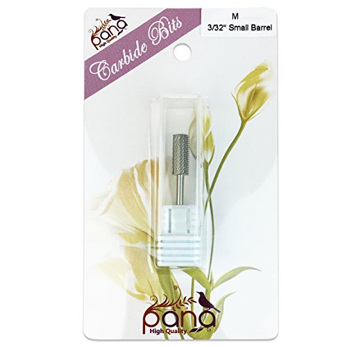 Pana 3/32" Safety Nail Carbide Bit - Silver Small Barrel Head (Grit: Medium - M) for Electric Dremel Drill Machine