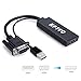 KPTEC VGA to HDMI Adapter with USB for Power and Audio 1080p HD Video Converter Cable for Laptop Desktop - Black