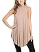 12 Ami Basic Solid Long Flowy Tank T-Shirt Tunic Beige L
