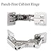 170 Degree Punch Free Frameless Cabinet Doors Hinges Concealed Hydraulic Adjustable Mounting Hinges Soft Closing Stainless Steel Buffer Dampers for Wardrobe,1 Pair(1 Pair)