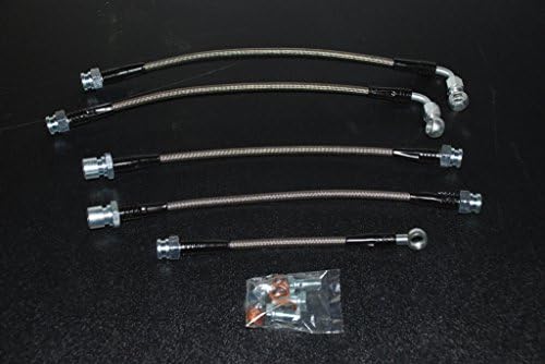 1993 thru 2002 Pontiac Trans Am Firebird w/o Traction Control 5 Line Braided Brake Line Kit +ATE Fluid