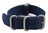 ArtStyle Watch Band with 1.5mm Thickness Quality Nylon Strap and Heavy Duty Brushed Buckle (Blue, 20mm)