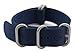 ArtStyle Watch Band with 1.5mm Thickness Quality Nylon Strap and Heavy Duty Brushed Buckle (Blue, 20mm)