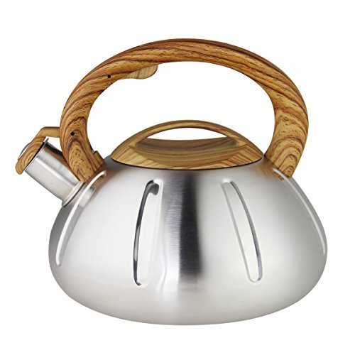 Riwendell Stainless Steel Whistling Tea Kettle 2.6-Quart StoveTop Kettle Teapot