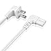 TNP 2 Prong Power Cord NEMA 1-15P to IEC320 C7 Right Angle Power Cable Replacement for PS5 & PS4, Power Cord for Xbox Series S/X, Xbox One S/X, Printers, LG, Samsung, TCL, Apple TV, 6ft, White