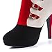 AIWEIYi Womens Patch Color Ankle Buckle Strap Platform High Heels Ankle Boots