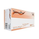 VersaPro 114M Latex Exam Gloves, Powder Free, Medium (Pack of 100)