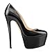 Onlymaker Womens Sexy Platform Round Toe High Heels Slip On Stiletto Party Dress Pumps Black PU 13 M US