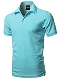 Youstar Men's Solid Short Sleeves Basic Premium Quality Side Slit Polo Shirt