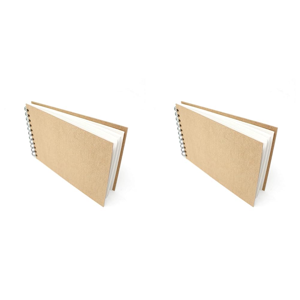 Artway Enviro Spiral Bound A5 Sketchbook - Landscape - 70 Sides (35 Sheets) of 100% Recycled 170gsm Cartridge Paper (Pack of 2)