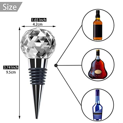 JETKONG Metal Wine and Beverage Bottle Stoppers Crystal Clear