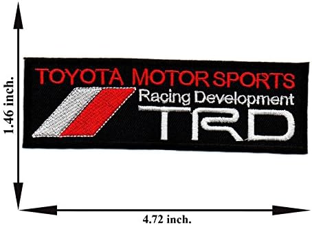 Black TRD Toyota Motor Sports Racing Development Car Automobile Logo Applique Iron-on Patch Embroidered Sew T-shirt