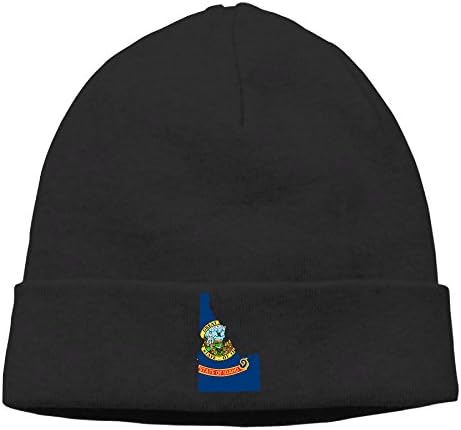 Zlkshop17 Flag And Map Of Idaho Printed Sport Head Cap Snapback Cap Hip Hop Hat Knit Cap