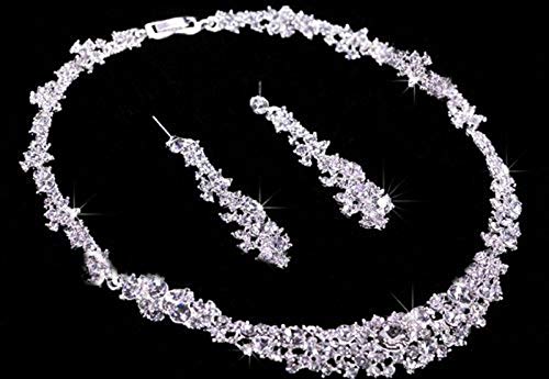 image for Daoroka Jewelry Women's Wedding Bridal Crystal Rhinestone Necklace and