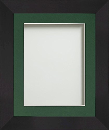 Frame Company Carlton Range A4 (11.75x8.25-Inch) Black Picture Photo Frame with Bottle Green Mount For Image Size 10X6-Inch