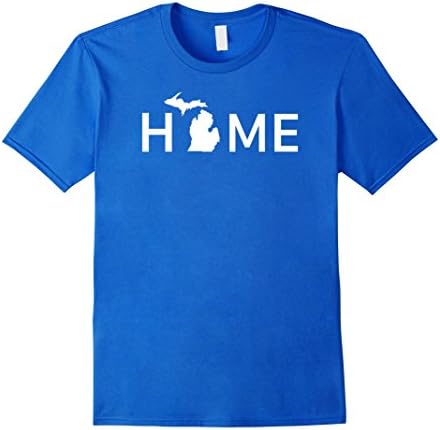 Mens Michigan Home Love U.S. State Outline Silhouette T-Shirt Small Royal Blue