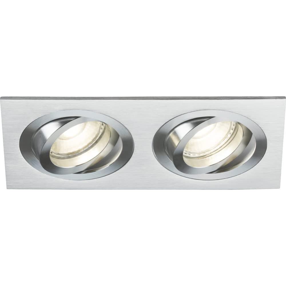 Knightsbridge Downlight, Aluminium, Brushed Chrome, Twin