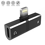 KHTONE Lightning Splitter Adapter for iPhone 7/7 Plus/8/8 Plus/X & iPad, Dual Lightning Ports, Charge & Music at the same time, Supports iOS 10.3 or Later
