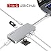 Lenovo USB C Hub, Type C Hub Adapter 3.1 With USB C Charging Port, HDMI, 2 USB 3.0 & 1 USB 2.0 Ports, SD Card Reader, Compatible For Type C Devices, Grey