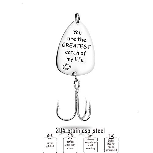Fishing Lure Boyfriend Husband Gift - You are My Greatest Catch Keychain Valentines's Day Christmas Fisherman Gift for Men - Thumbnail 2