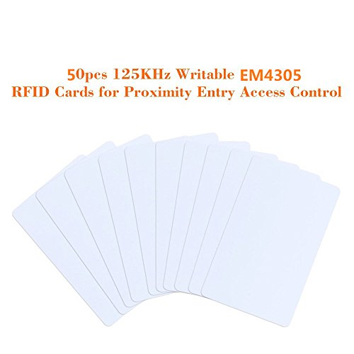 OBO HANDS RFID 125KHZ Em4305 White Cards Writable Rewrite Cards (50)