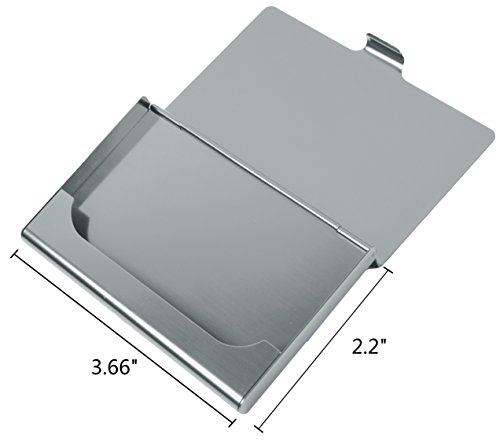 Outrip Business Card Holder Business Card Case Stainless Steel Card Holder Business Cards Organizer 3 Pack (Silver)