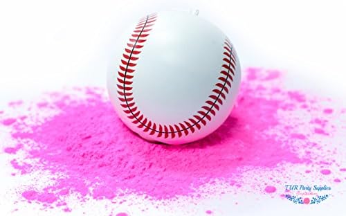 TUR Party Supplies Authentic Gender Reveal Baseballs with EXTRA POWDER for a great reveal for Gender Reveal Party (Pink, 1 Pack)