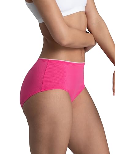 FRUIT OF THE LOOM WOMENS BREATHABLE UNDERWEAR, MOISTURE WICKING KEEPS YOU COOL & COMFORTABLE, AVAILABLE IN PLUS SIZE BRIEFS, MICRO MESH – LOW RISE BRIEF – 6 PACK – COLORS MAY VARY, 8 US