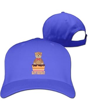 Bear Happy Birthday Women's Pure Color Baseball Cartoon Adjustable Baseball Caps