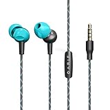 Earphones, in-Ear Headphones with Microphone Music Stereo Earbuds Headset with Zipper Case by OARIE(Sky Blue)