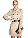 Moonbasa Women's Permanent Pleat Slim Fit Design Double Breasted Trench Coat
