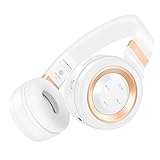 Sound Intone P6 Wireless Headphones with Microphone and Volume Control for Cellphones iPhone Laptop TV (White Gold)