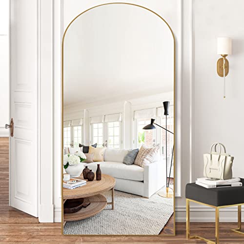 PexFix Full Length Mirror, 71''x32'' Black Arched Mirror Large Floor