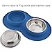 Roysili Double Dog Bowl Pet Feeding Station, Stainless Steel Water and Food Bowls with Non Skid Non Spill Silicone Mat, Premium Quality Dog Bowl Holder for Small Medium Dogs Cats Puppy (Small)