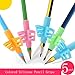 HILELIFE Pencil Grips - 6 Pack Ergonomic Writing Training Aid Correction Silicon Gel Pencil Grips for Kids, Preschoolers (4 Colors)