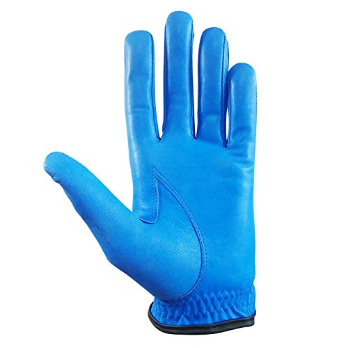 RPG COLORED GOLF GLOVES 100% CABRETTA LEATHER-MENS LH (Blue, Medium)