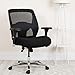 Flash Furniture Hercules Series Big & Tall Swivel Office and Gaming Chair, Ergonomic Mesh Office Chair with Padded Seat and Ratchet Back, Black