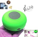 Dreamall Waterproof Bluetooth Wireless Shower Speaker Mini Portable Handsfree Speakerphone With Suction Cup,Compatible With All Bluetooth Devices(Green)