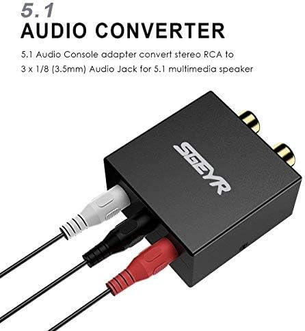 5 1 Audio Converter Game Console Adapter Rca Male To 3 X 1 8 3 5mm Audio Jack 5 1 Multimedia Speaker Sgeyr Amazon De Mp3 Hifi
